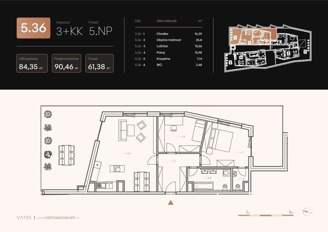 Predaj bytu 3-izbový 90 m², Milánská, Praha, Praha Predaj bytu 3-izbový 90 m², Milánská, Praha, Praha