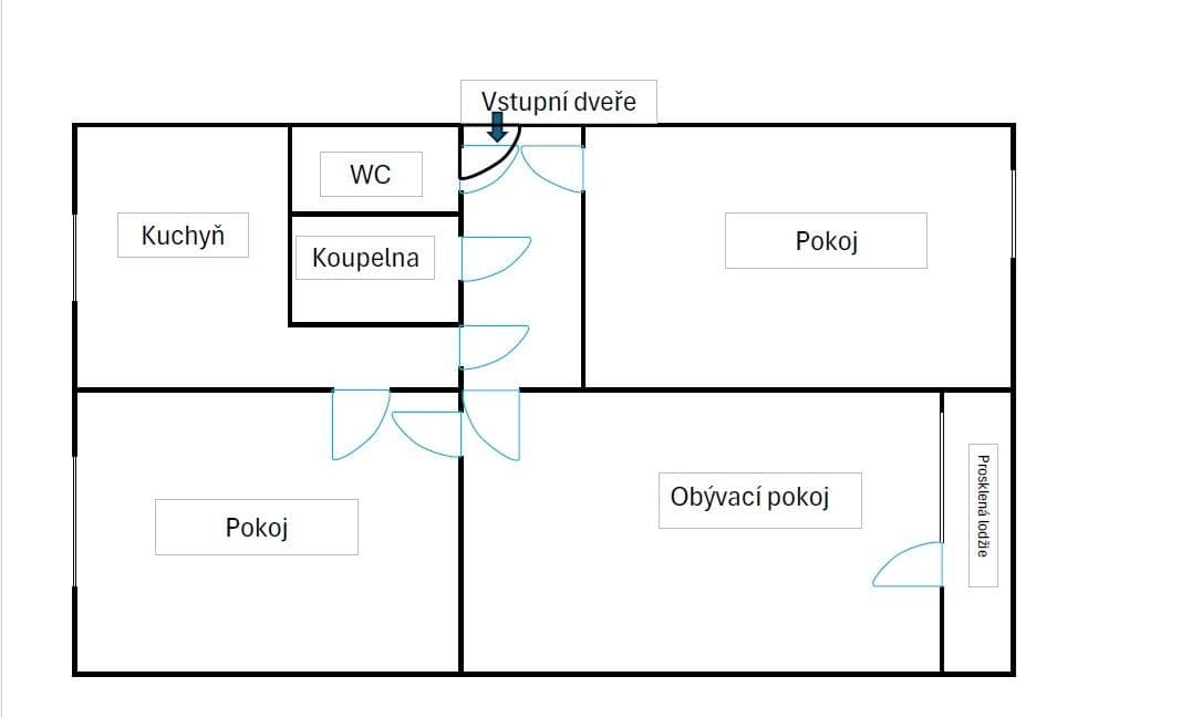 Predaj bytu 3-izbový 75 m², Jasmínová, Praha, Praha Predaj bytu 3-izbový 75 m², Jasmínová, Praha, Praha