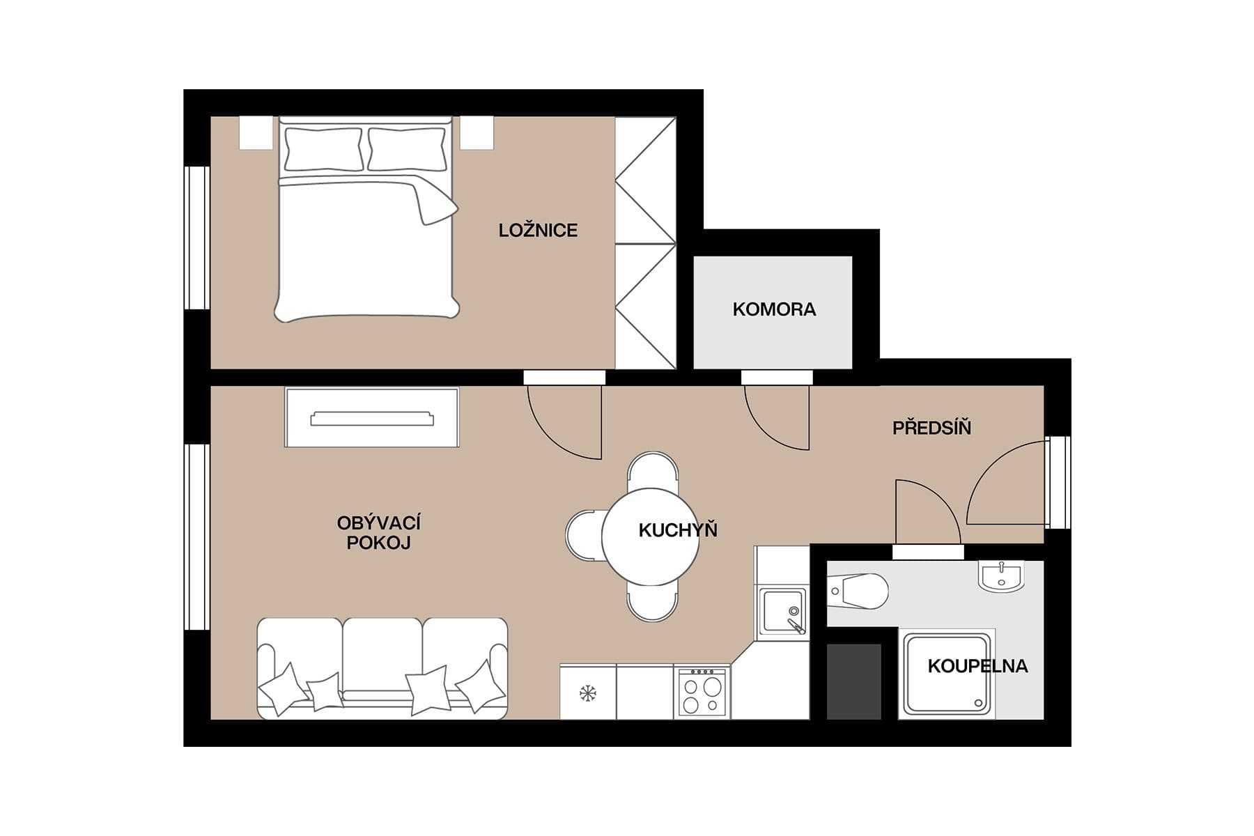 Predaj bytu 2-izbový 41 m², Semická, Praha, Praha Predaj bytu 2-izbový 41 m², Semická, Praha, Praha