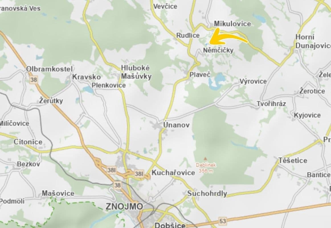 Predaj pozemku 1.435 m², Němčičky, Jihomoravský kraj Predaj pozemku 1.435 m², Němčičky, Jihomoravský kraj