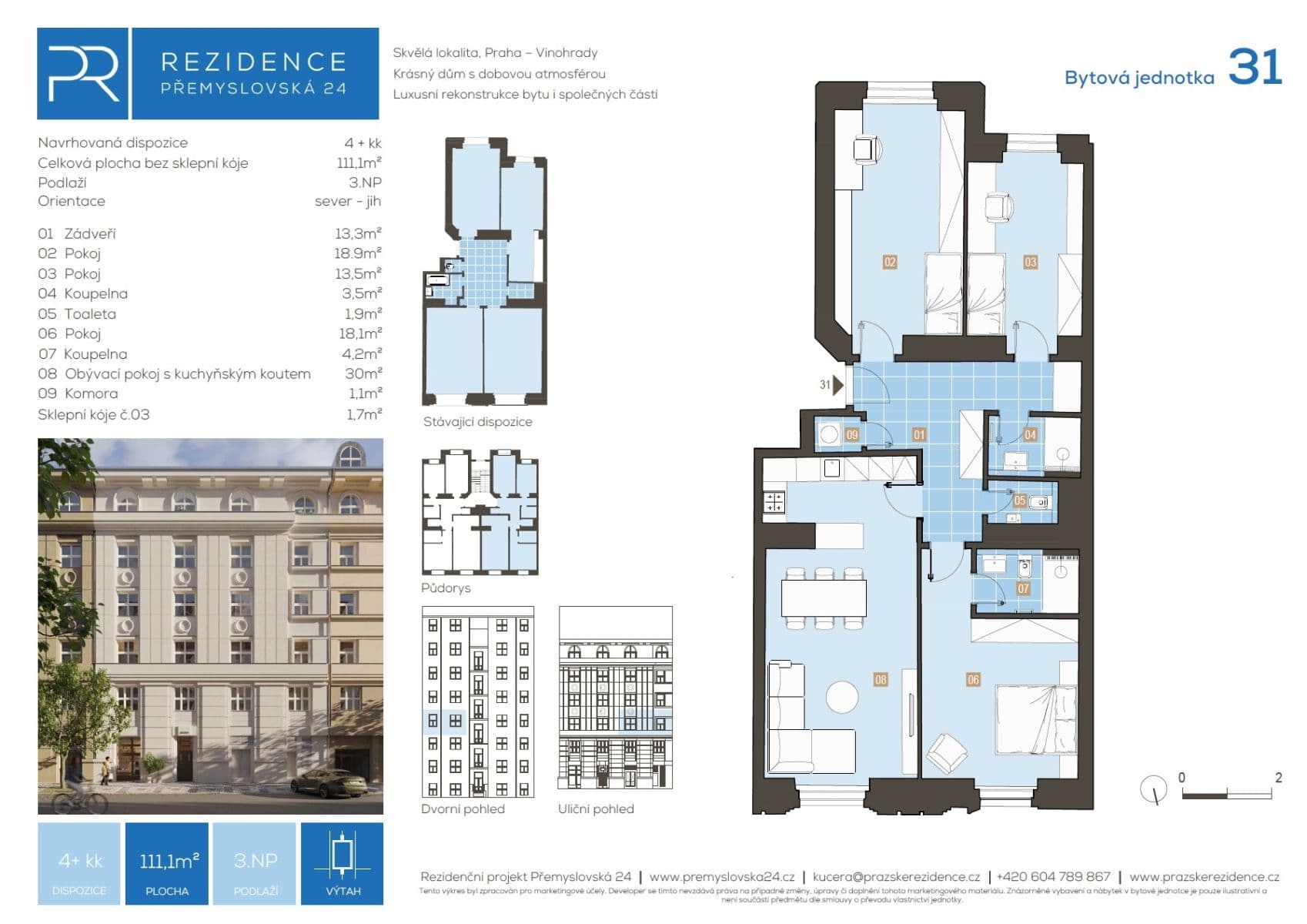 Predaj bytu 4-izbový 111 m², Přemyslovská, Praha, Praha Predaj bytu 4-izbový 111 m², Přemyslovská, Praha, Praha