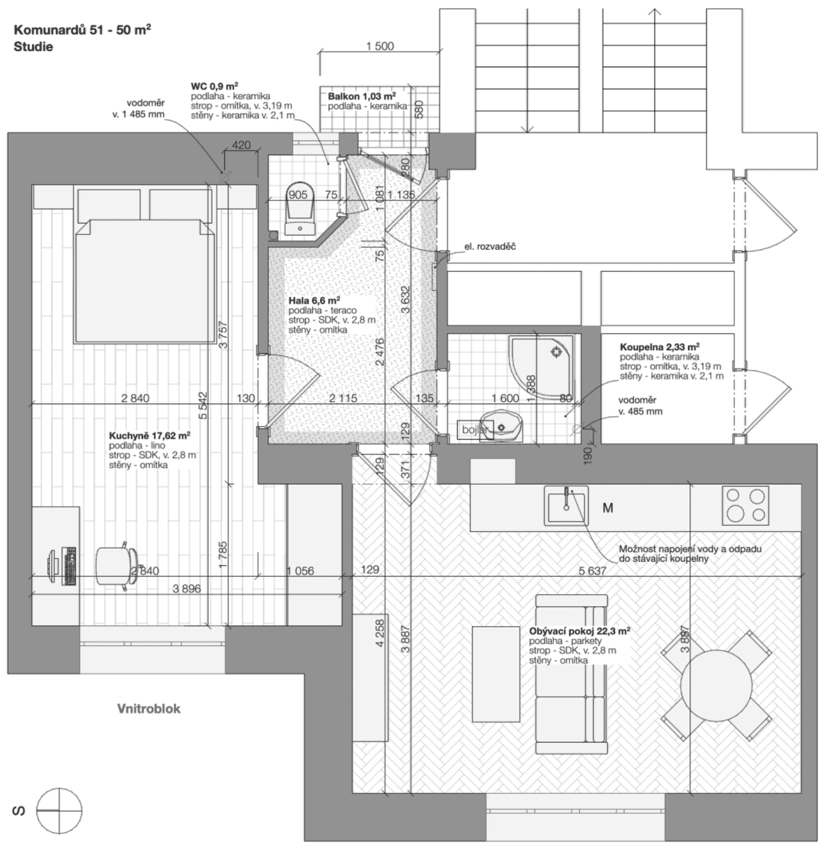 Predaj bytu 2-izbový 50 m², Komunardů, Praha, Praha Predaj bytu 2-izbový 50 m², Komunardů, Praha, Praha
