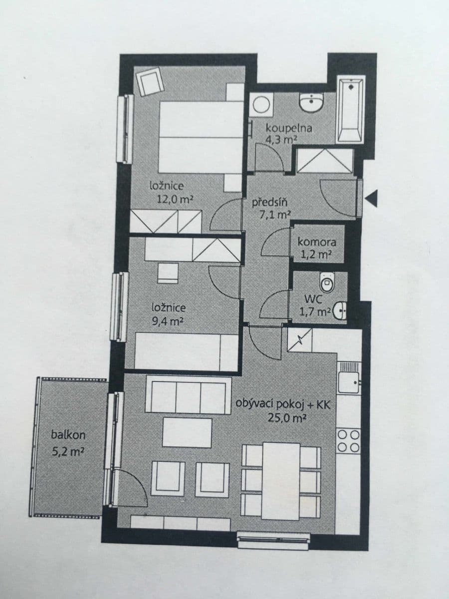 Predaj bytu 3-izbový 66 m², Sedlářova, Praha, Praha Predaj bytu 3-izbový 66 m², Sedlářova, Praha, Praha