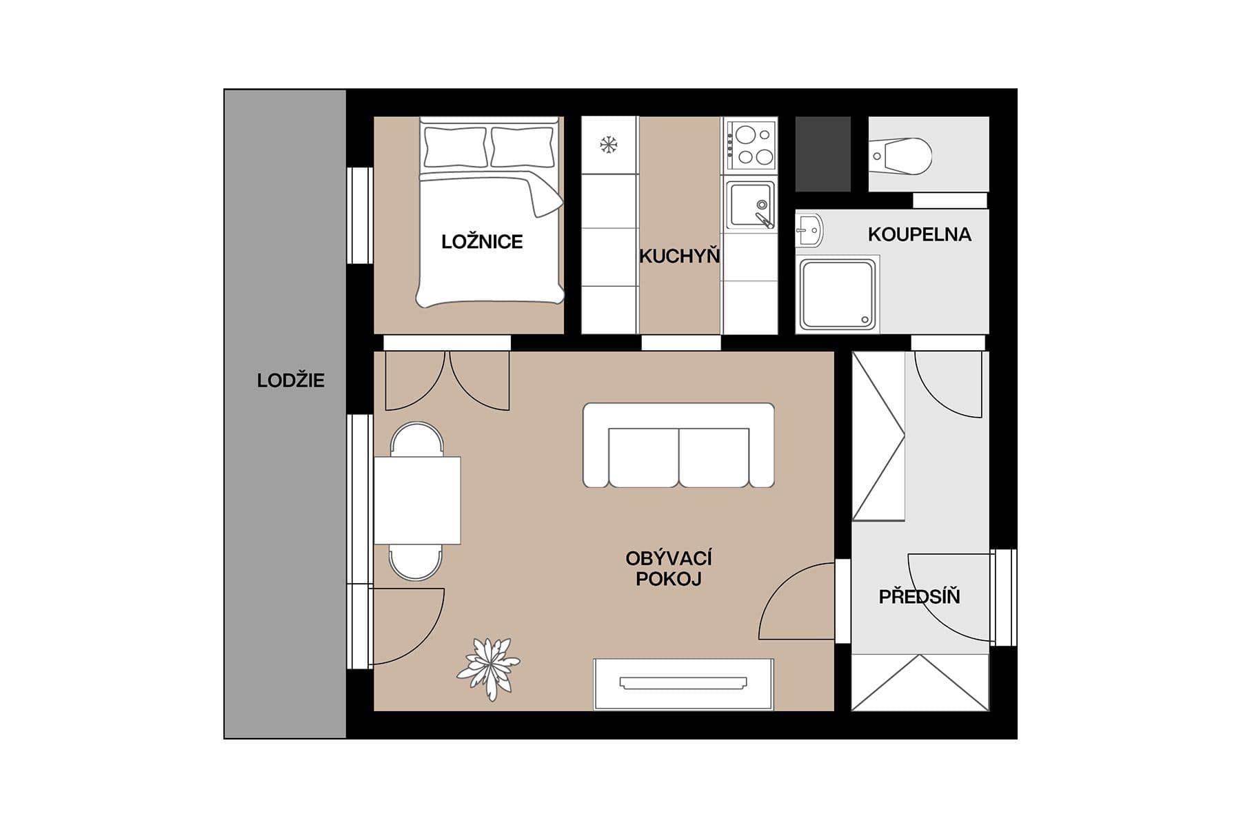 Predaj bytu 1-izbový 34 m², Tajovského, Praha, Praha Predaj bytu 1-izbový 34 m², Tajovského, Praha, Praha