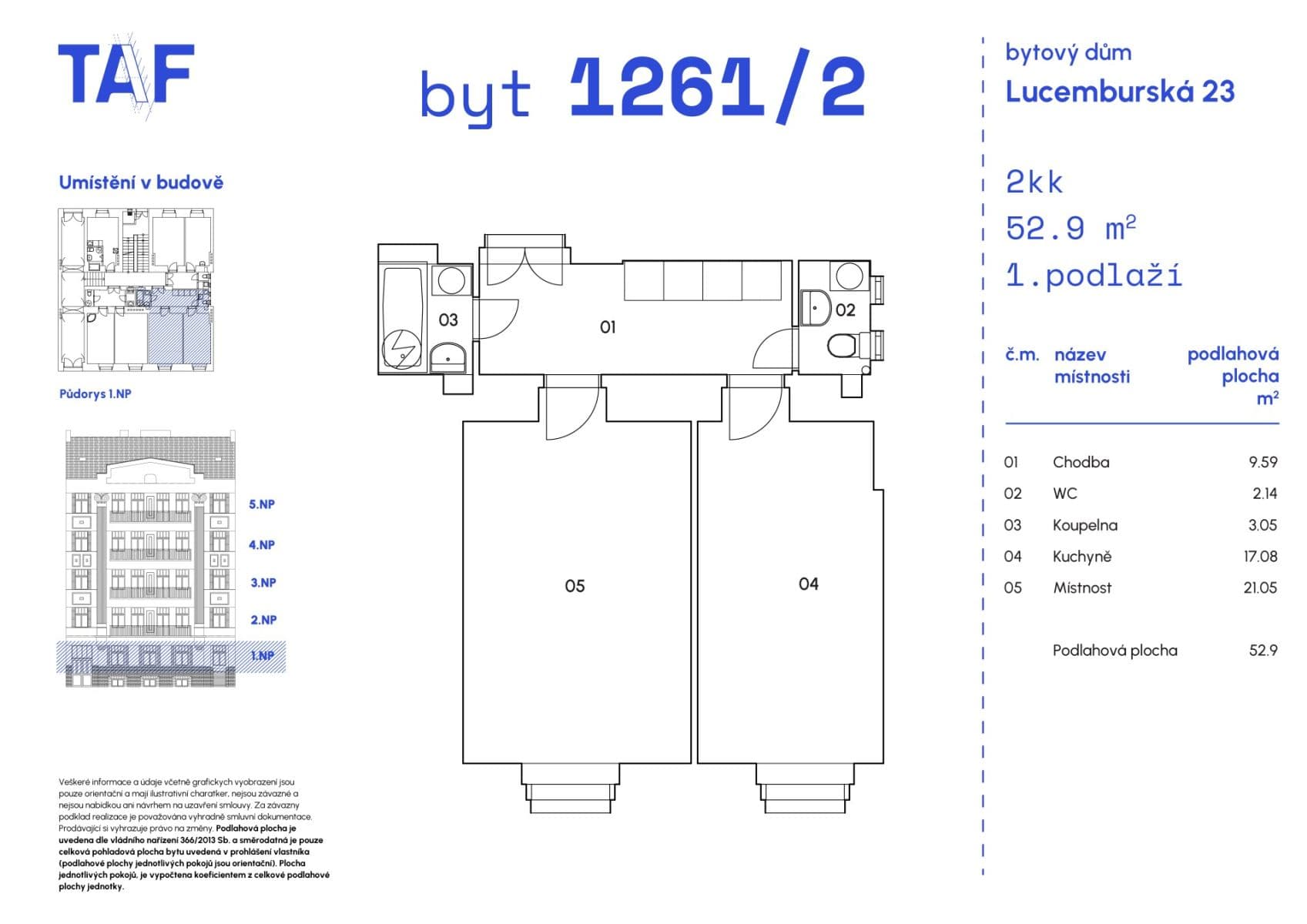 Predaj bytu 2-izbový 53 m², Lucemburská, Praha, Praha Predaj bytu 2-izbový 53 m², Lucemburská, Praha, Praha