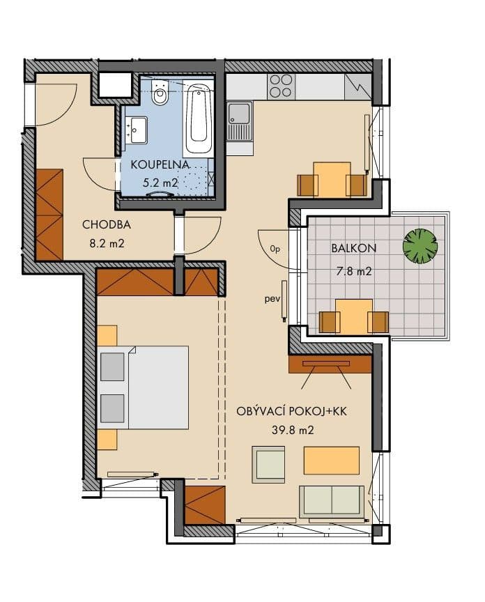 Prenájom bytu 2-izbový 55 m², Honzíkova, Praha, Praha Prenájom bytu 2-izbový 55 m², Honzíkova, Praha, Praha