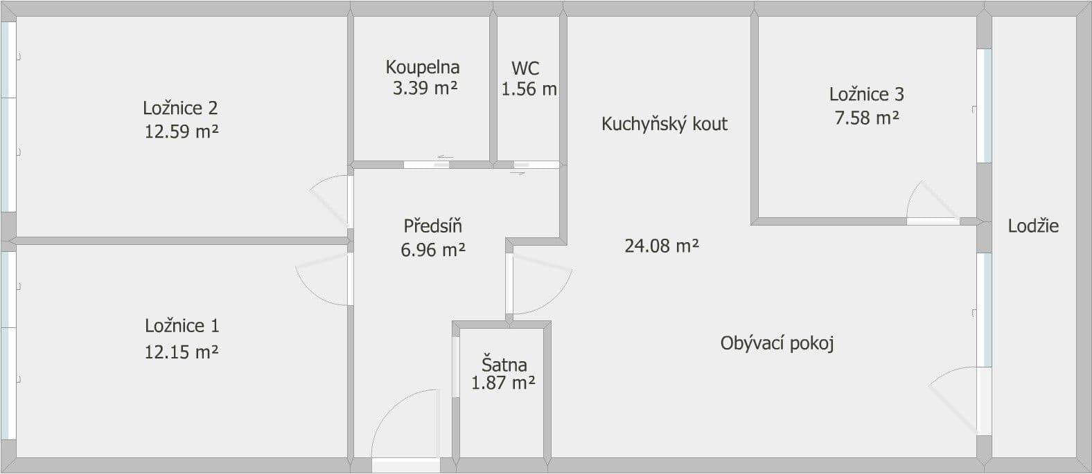 Prenájom bytu 4-izbový 77 m², Heranova, Praha, Praha Prenájom bytu 4-izbový 77 m², Heranova, Praha, Praha