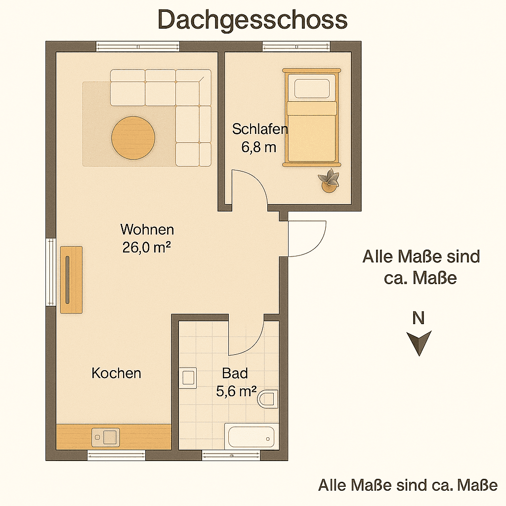 Prenájom bytu 2-izbový 35 m², An der Kleinbahn 24, Nossen, Sasko Prenájom bytu 2-izbový 35 m², An der Kleinbahn 24, Nossen, Sasko