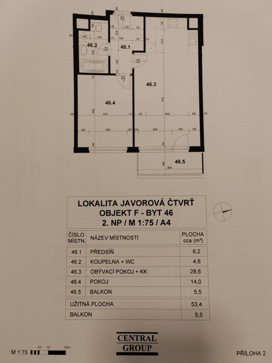 Prenájom bytu 2-izbový 56 m², Modenská, Praha, Praha Prenájom bytu 2-izbový 56 m², Modenská, Praha, Praha