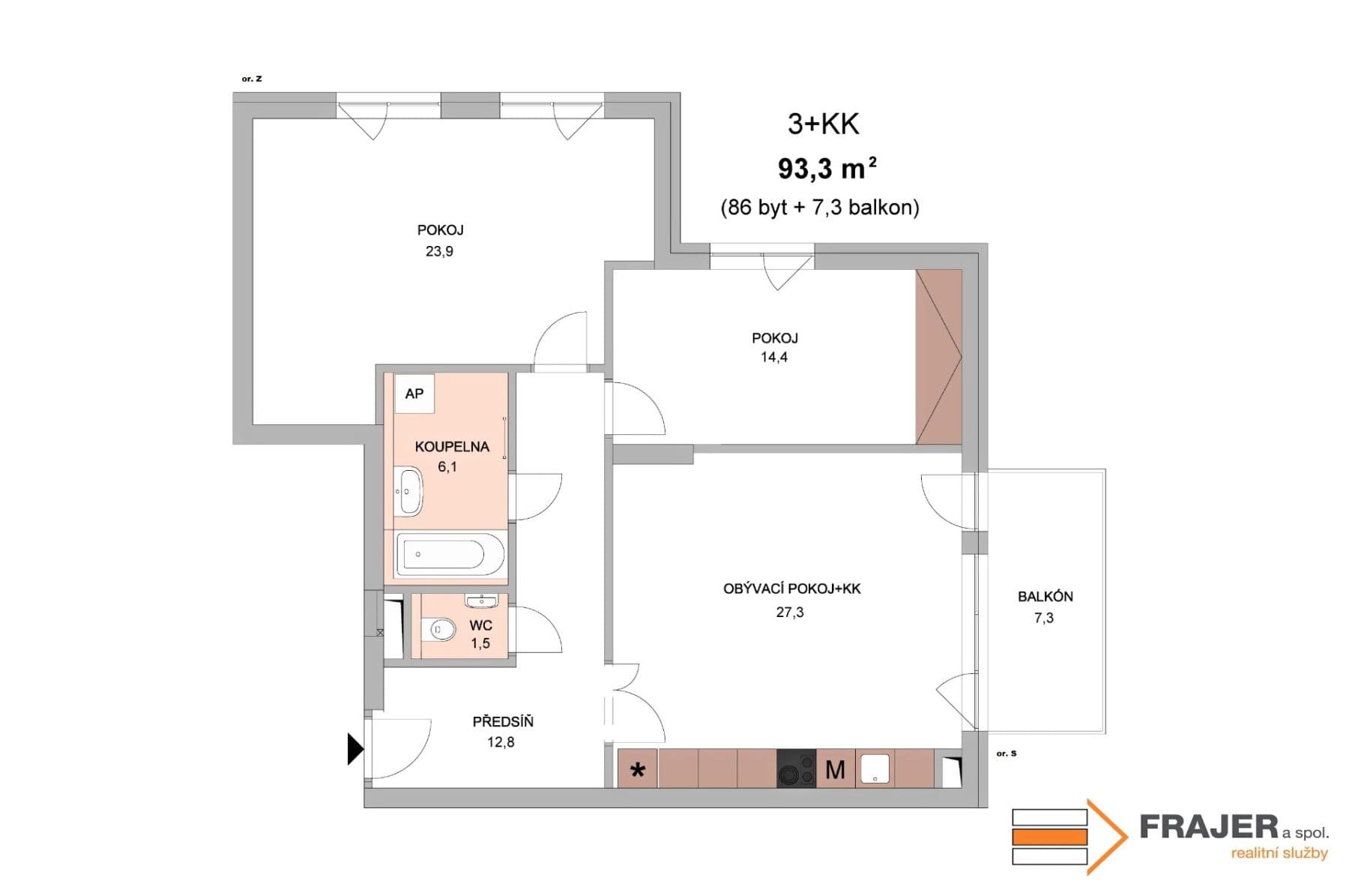 Prenájom bytu 3-izbový 93 m², Nademlejnská, Praha, Praha Prenájom bytu 3-izbový 93 m², Nademlejnská, Praha, Praha