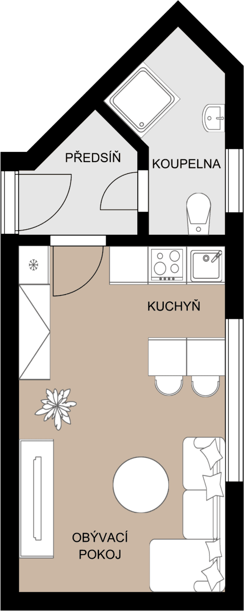 Predaj bytu 1-izbový 22 m², náměstí Hrdinů, Praha, Praha Predaj bytu 1-izbový 22 m², náměstí Hrdinů, Praha, Praha