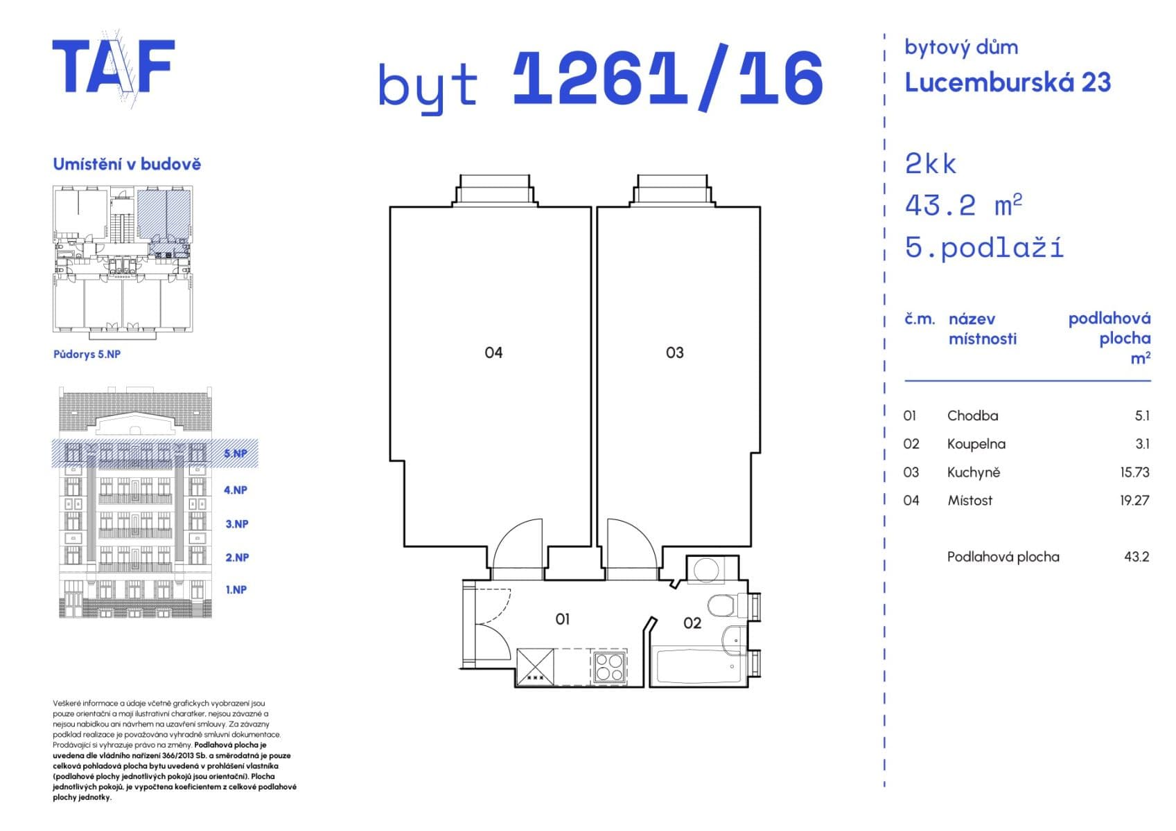 Predaj bytu 2-izbový 43 m², Lucemburská, Praha, Praha Predaj bytu 2-izbový 43 m², Lucemburská, Praha, Praha