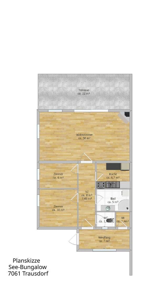 Predaj domu 76 m², pozemek 490 m², Trausdorf, Burgenland Predaj domu 76 m², pozemek 490 m², Trausdorf, Burgenland