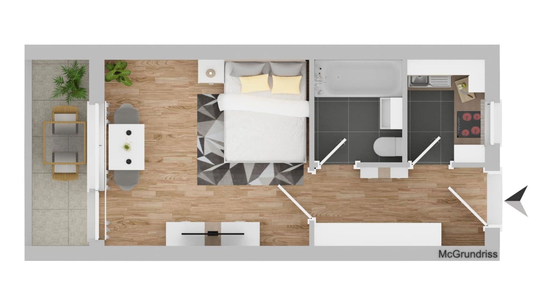 Prenájom bytu 1-izbový 30 m², Deschinger Straße, Ingolstadt, Bavorsko Prenájom bytu 1-izbový 30 m², Deschinger Straße, Ingolstadt, Bavorsko