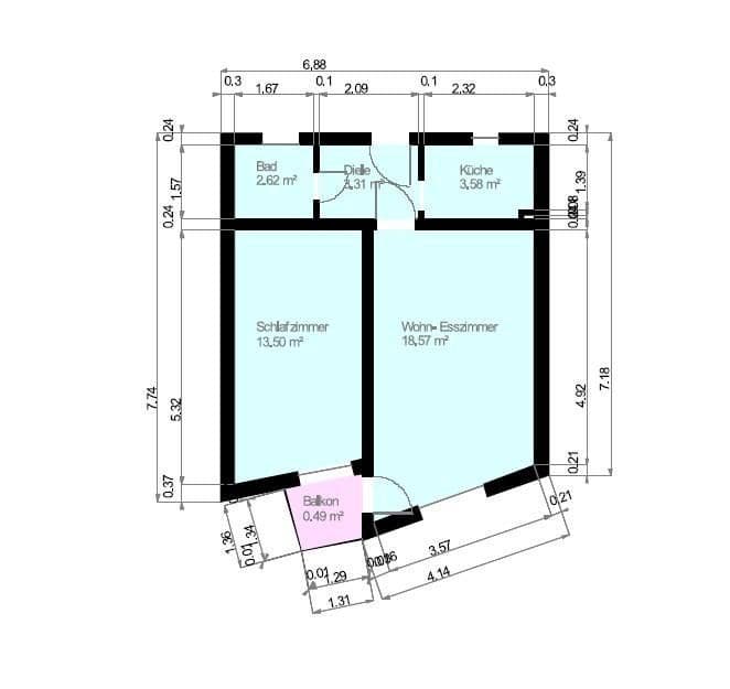 Prenájom bytu 2-izbový 42 m², Eberhardstr. 60, Geislingen an der Steige, Bádensko-Wurttembersko Prenájom bytu 2-izbový 42 m², Eberhardstr. 60, Geislingen an der Steige, Bádensko-Wurttembersko