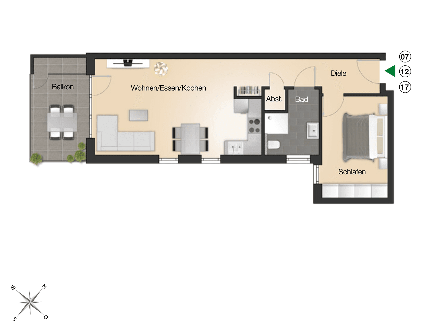 Prenájom bytu 2-izbový 59 m², Villingen-Schwenningen, Bádensko-Wurttembersko Prenájom bytu 2-izbový 59 m², Villingen-Schwenningen, Bádensko-Wurttembersko
