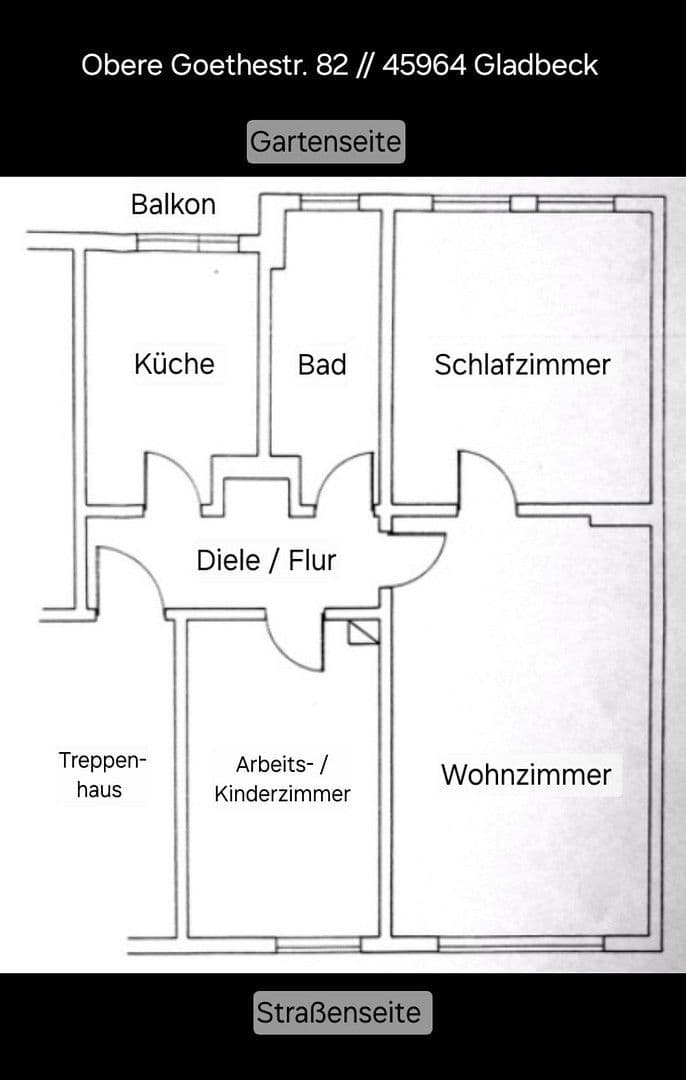 Prenájom bytu 3-izbový 60 m², Obere Goethestraße 82, Gladbeck, Severné Porýnie - Westfálsko Prenájom bytu 3-izbový 60 m², Obere Goethestraße 82, Gladbeck, Severné Porýnie - Westfálsko