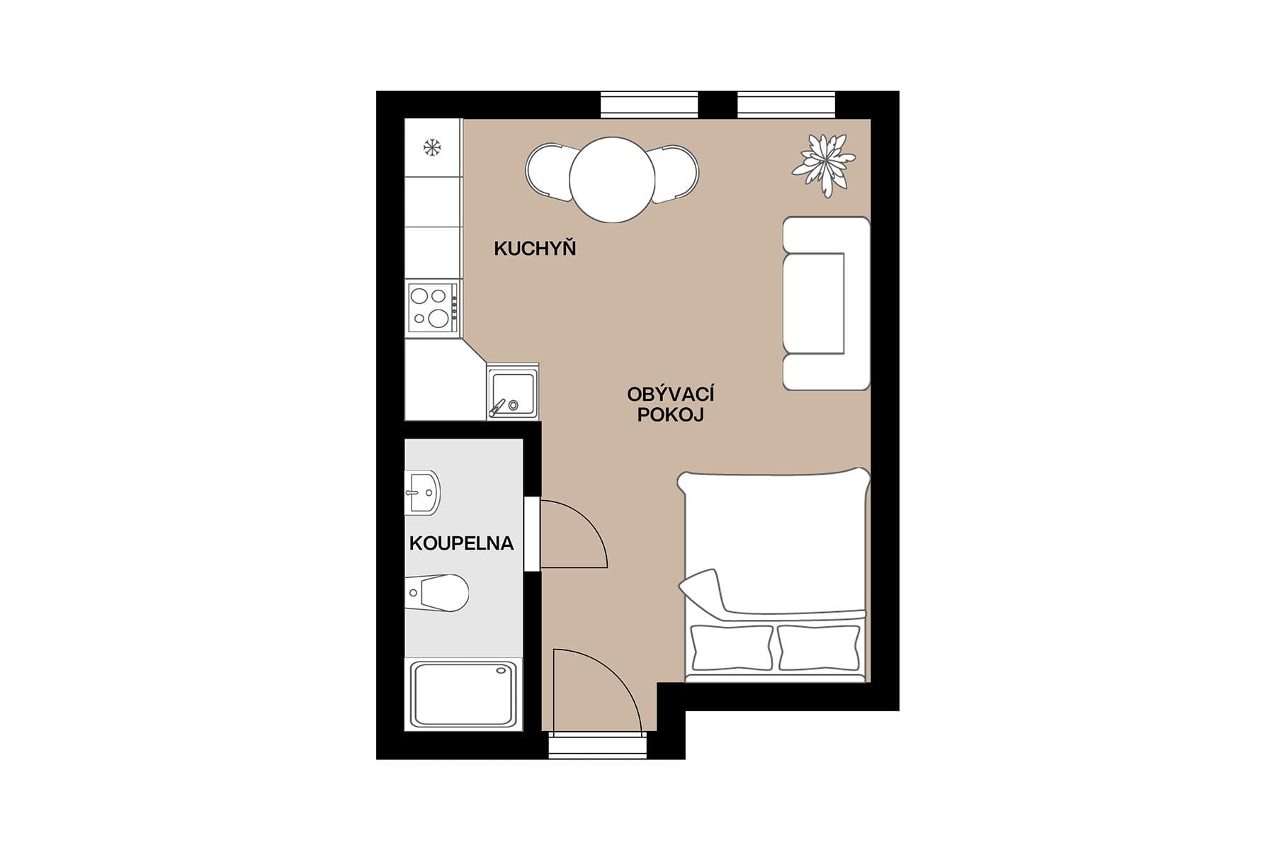 Predaj bytu 1-izbový 25 m², Holečkova, Praha, Praha Predaj bytu 1-izbový 25 m², Holečkova, Praha, Praha