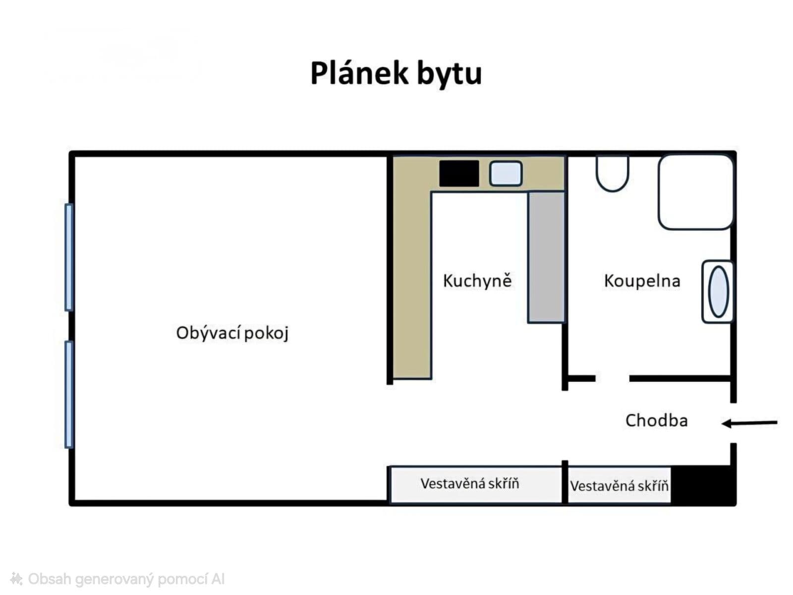 Prenájom bytu 1-izbový 36 m², Záhřebská, Praha, Praha Prenájom bytu 1-izbový 36 m², Záhřebská, Praha, Praha