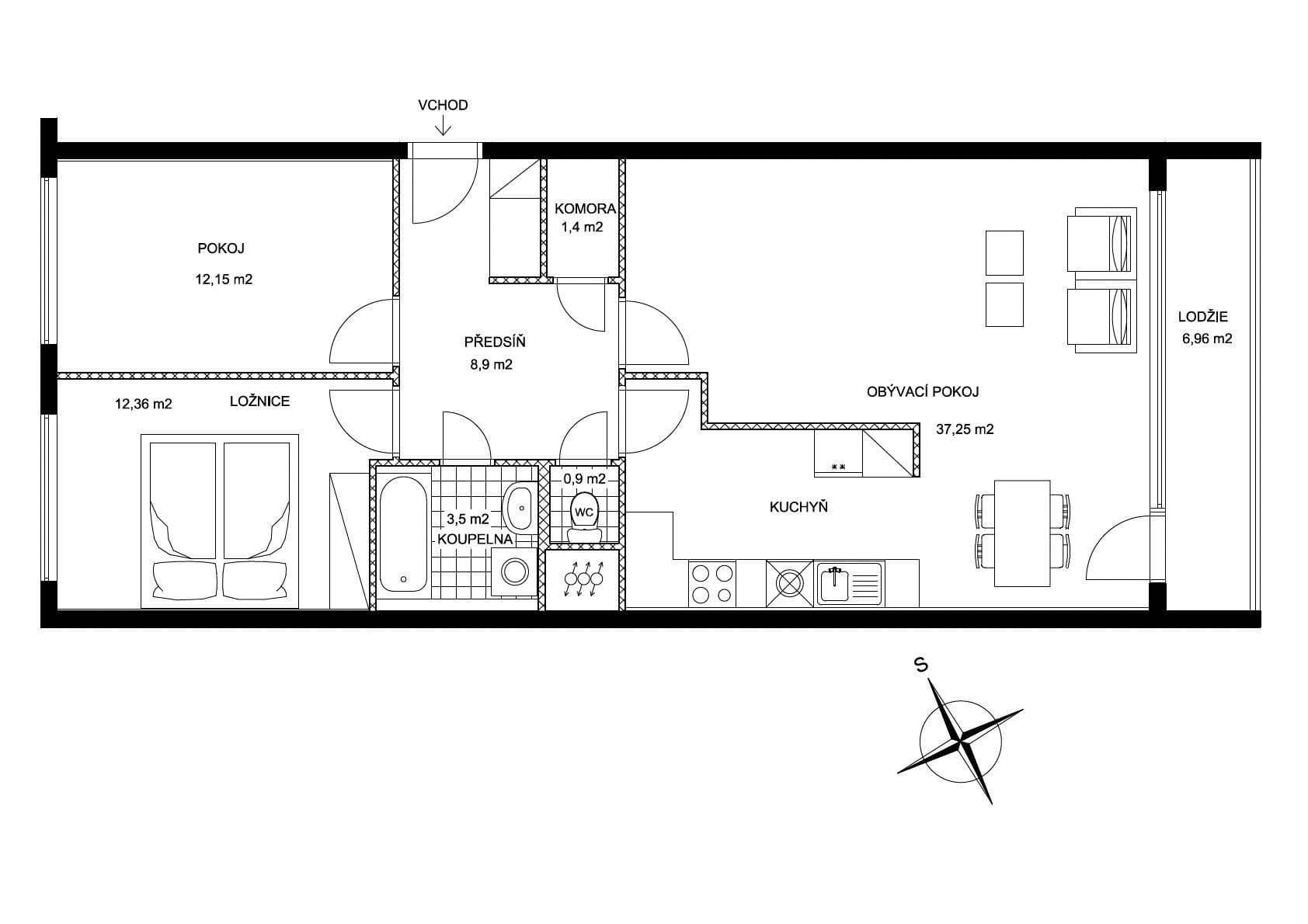Predaj bytu 3-izbový 76 m², Týřovická, Praha, Praha Predaj bytu 3-izbový 76 m², Týřovická, Praha, Praha