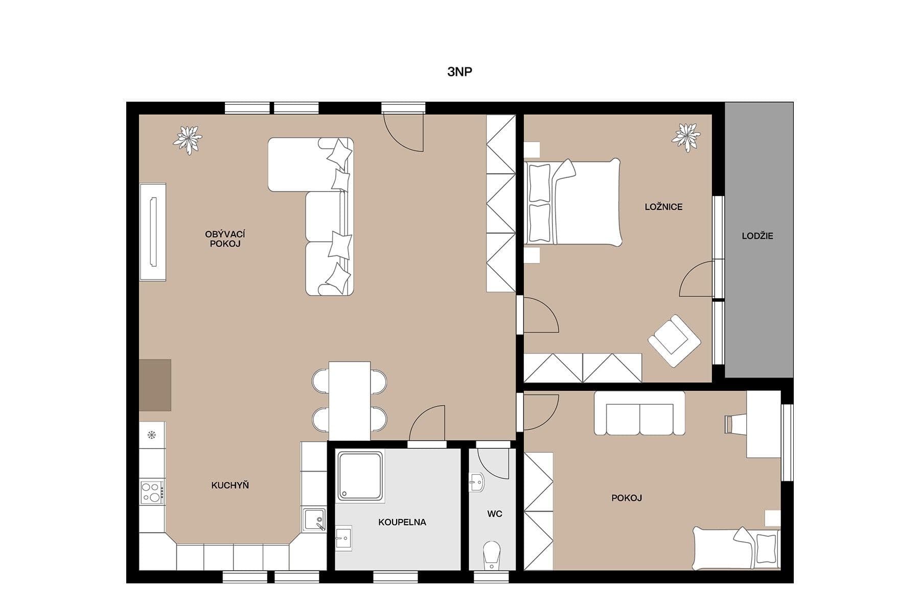 Prenájom bytu 3-izbový 112 m², Adélčina, Praha, Praha Prenájom bytu 3-izbový 112 m², Adélčina, Praha, Praha