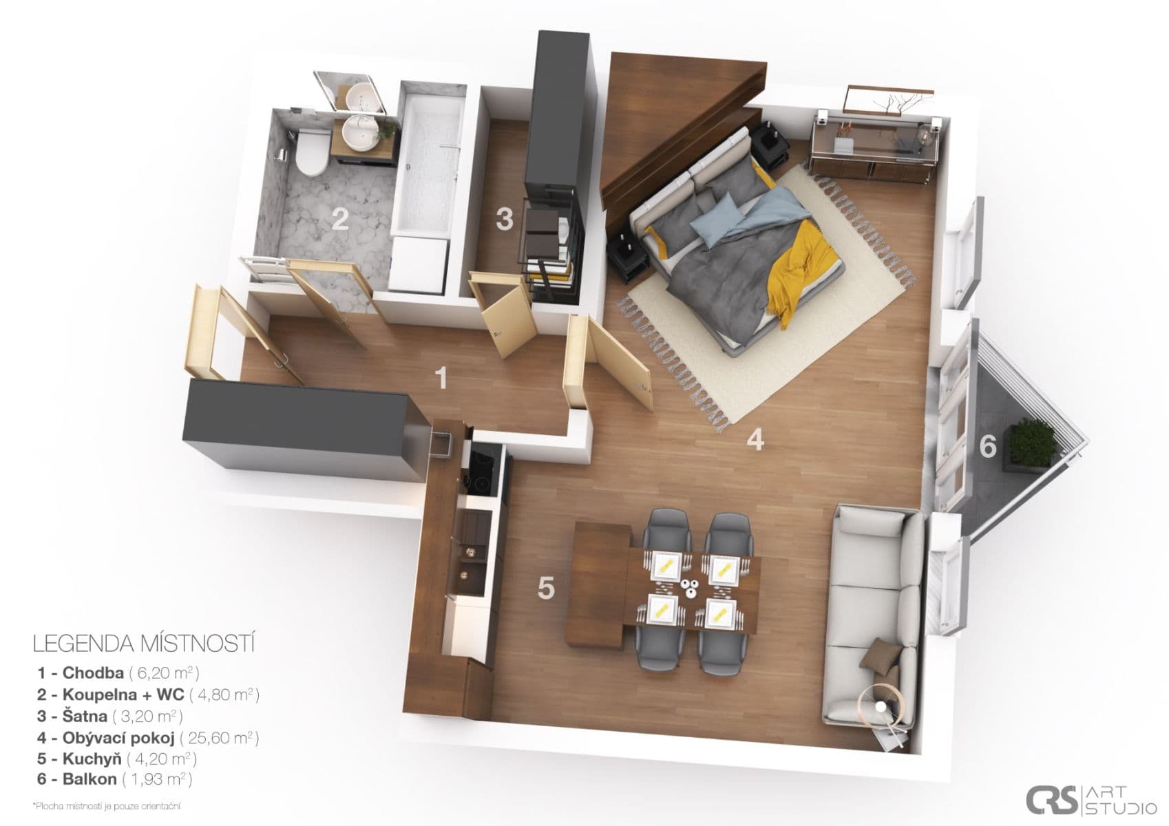 Prenájom bytu 1-izbový 44 m², U Kříže, Praha, Praha Prenájom bytu 1-izbový 44 m², U Kříže, Praha, Praha