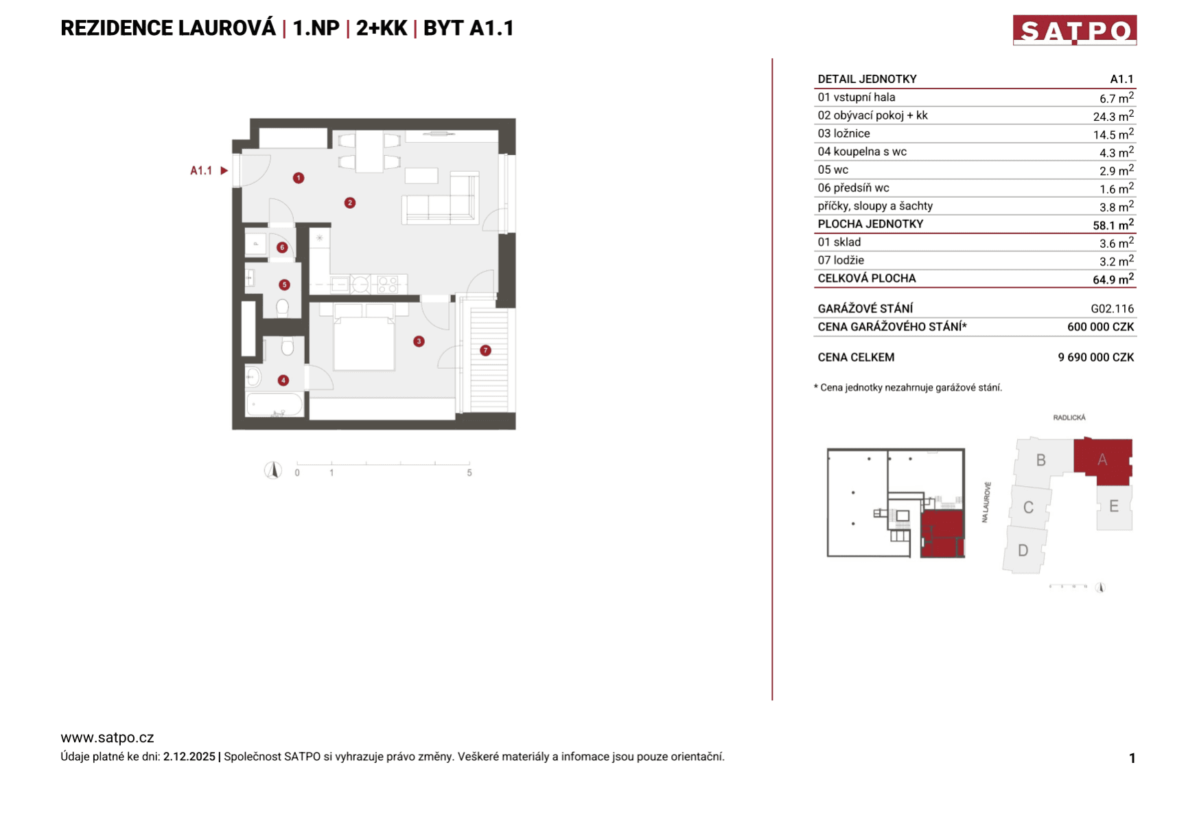 Predaj bytu 2-izbový 58 m², Na Laurové, Praha, Praha Predaj bytu 2-izbový 58 m², Na Laurové, Praha, Praha