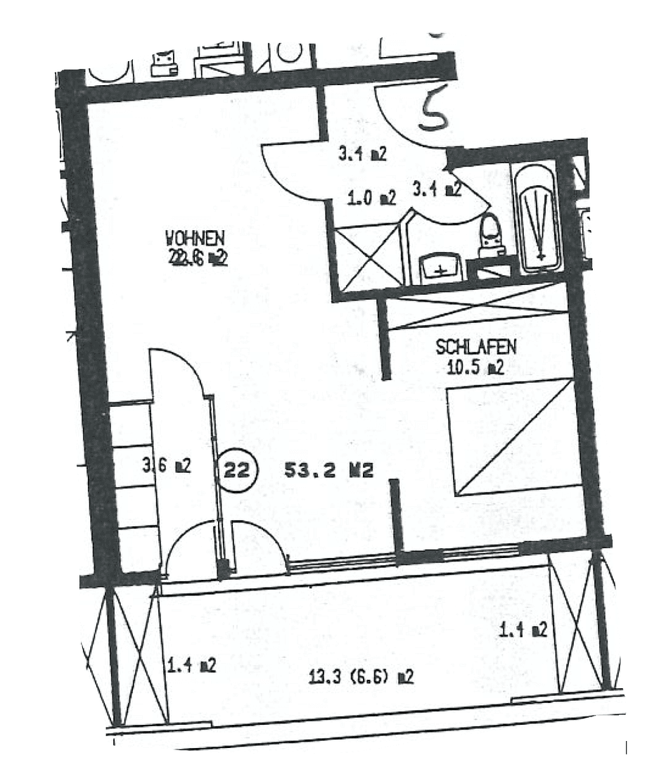 Prenájom bytu 1-izbový 54 m², Bremen, Brémy Prenájom bytu 1-izbový 54 m², Bremen, Brémy