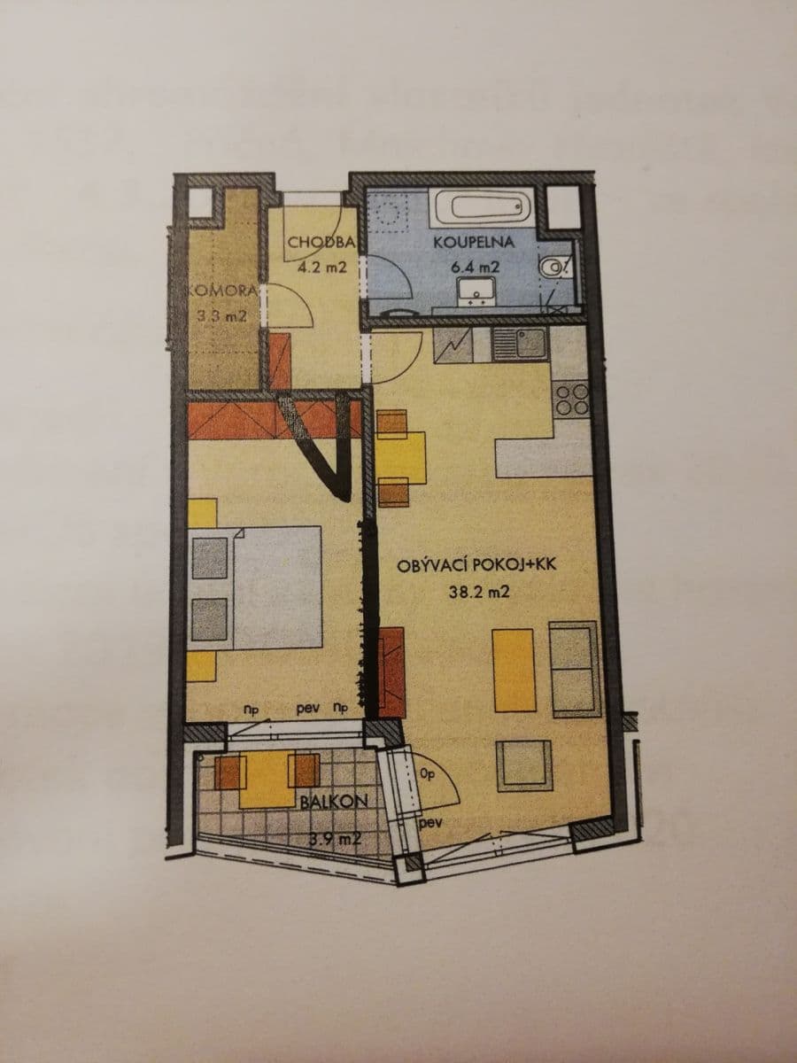 Prenájom bytu 2-izbový 54 m², Honzíkova, Praha, Praha Prenájom bytu 2-izbový 54 m², Honzíkova, Praha, Praha