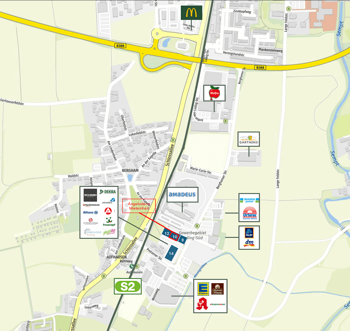 Prenájom kancelárie 200 m², Berghamer Str. 10, Erding, Bavorsko Prenájom kancelárie 200 m², Berghamer Str. 10, Erding, Bavorsko