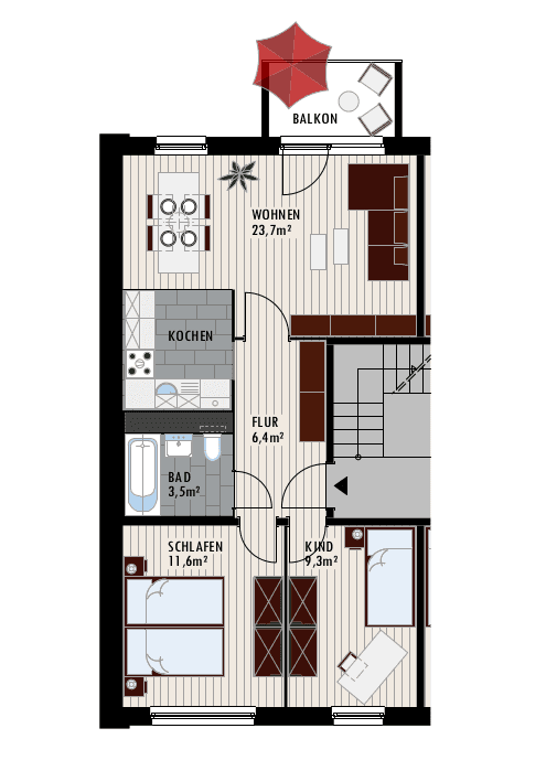 Prenájom bytu 3-izbový 57 m², Rigaer Strasse 1, Halle (Saale), Sasko-Anhaltsko Prenájom bytu 3-izbový 57 m², Rigaer Strasse 1, Halle (Saale), Sasko-Anhaltsko