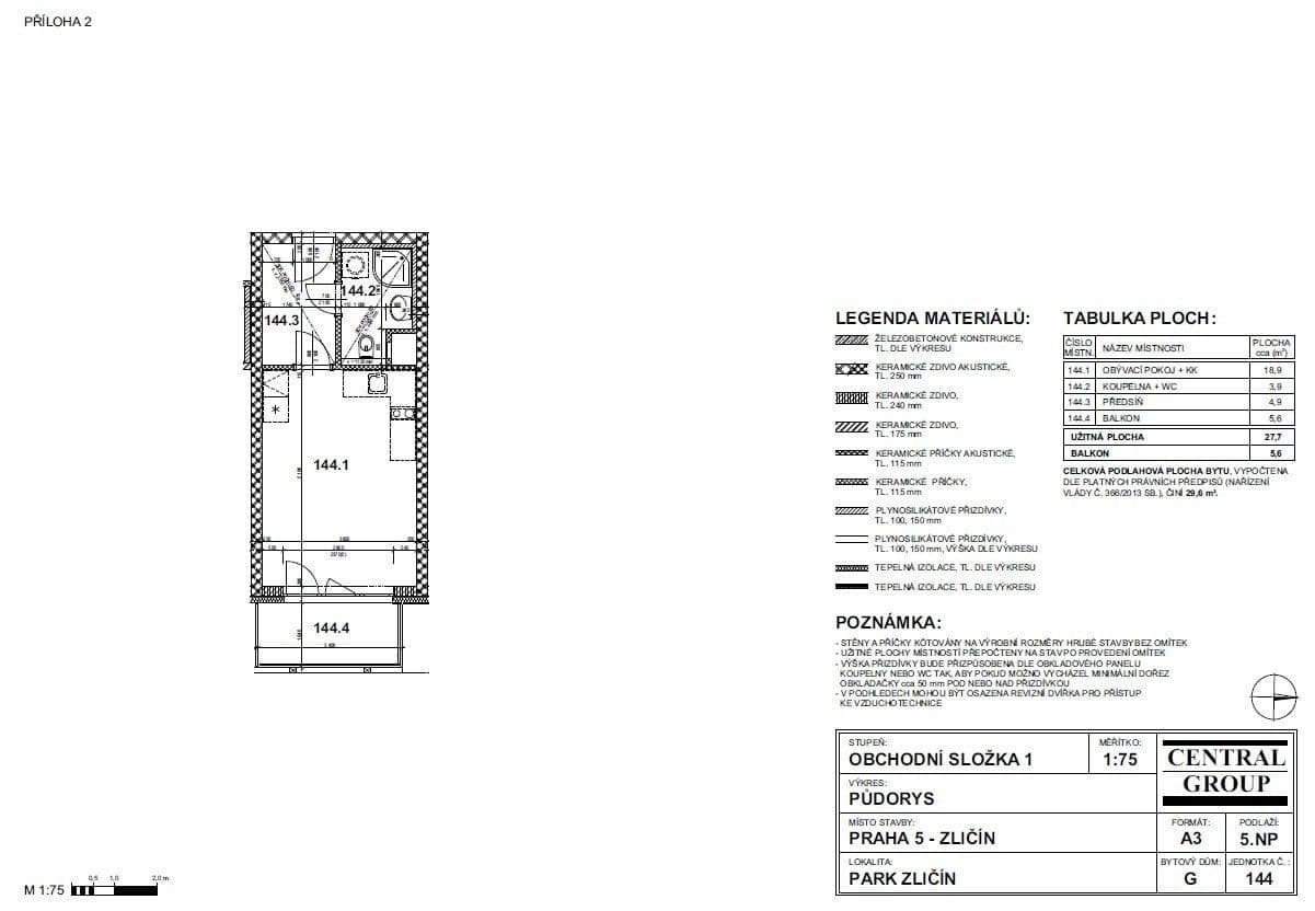 Prenájom bytu 1-izbový 30 m², U Radosti, Praha, Praha Prenájom bytu 1-izbový 30 m², U Radosti, Praha, Praha