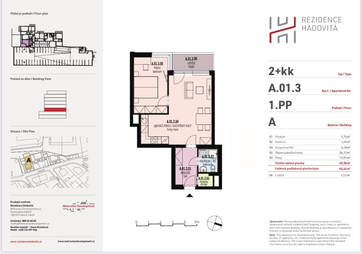 Prenájom bytu 2-izbový 52 m², Hadovitá, Praha, Praha Prenájom bytu 2-izbový 52 m², Hadovitá, Praha, Praha