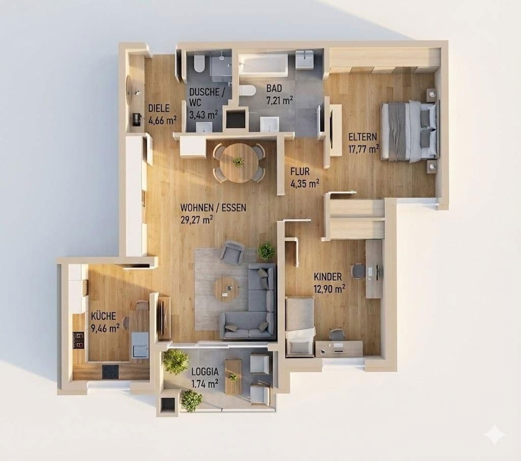Prenájom bytu 3-izbový 91 m², Siegen, Severné Porýnie - Westfálsko Prenájom bytu 3-izbový 91 m², Siegen, Severné Porýnie - Westfálsko