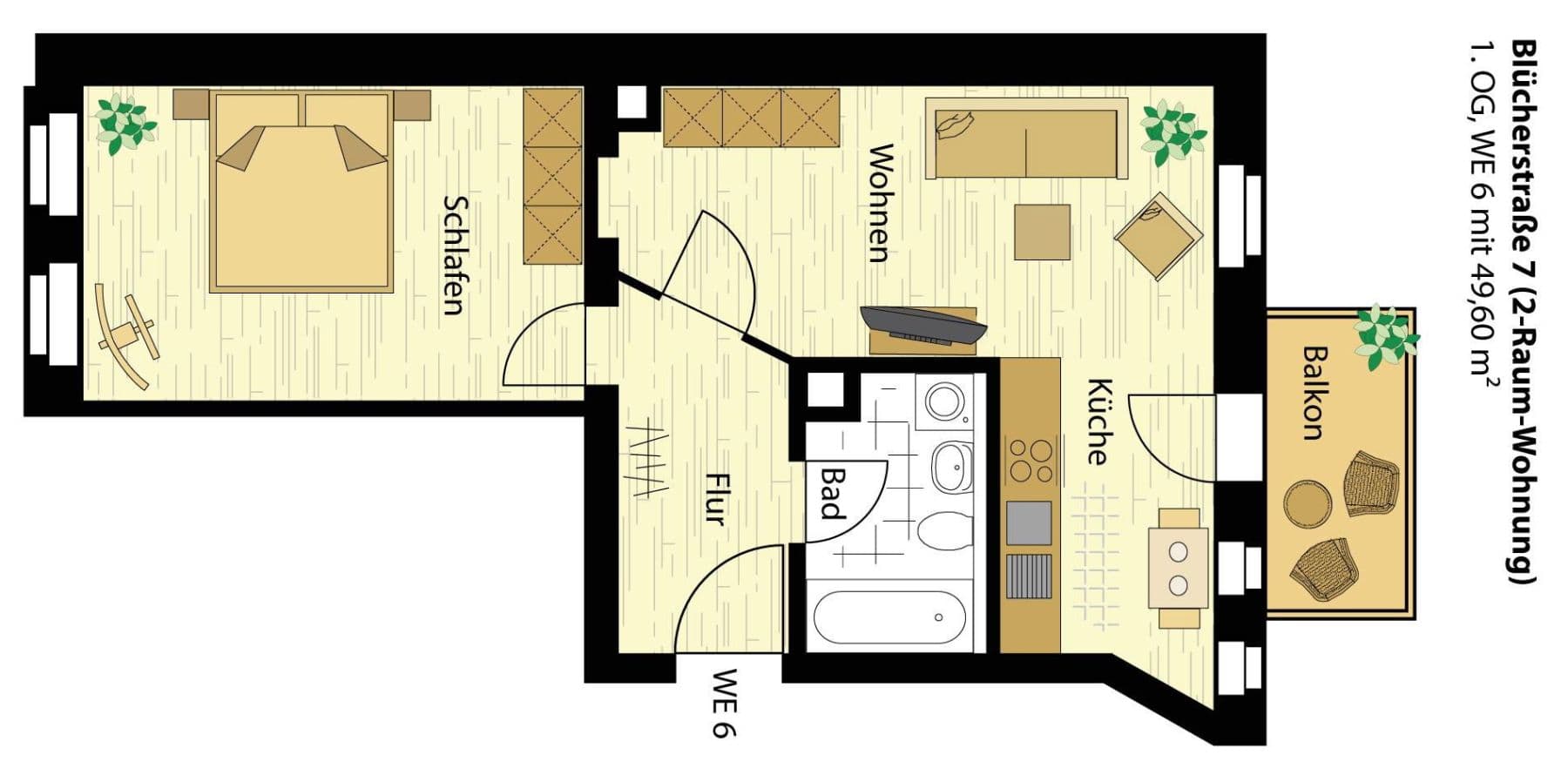 Prenájom bytu 1-izbový 51 m², Blücherstrasse 7, Leipzig, Sasko Prenájom bytu 1-izbový 51 m², Blücherstrasse 7, Leipzig, Sasko