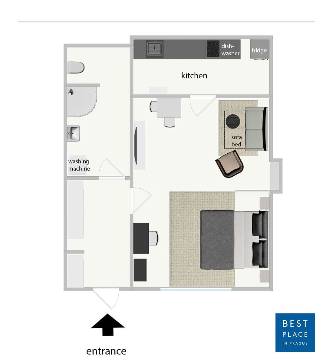 Prenájom bytu 46 m², Chodecká, Praha, Praha Prenájom bytu 46 m², Chodecká, Praha, Praha