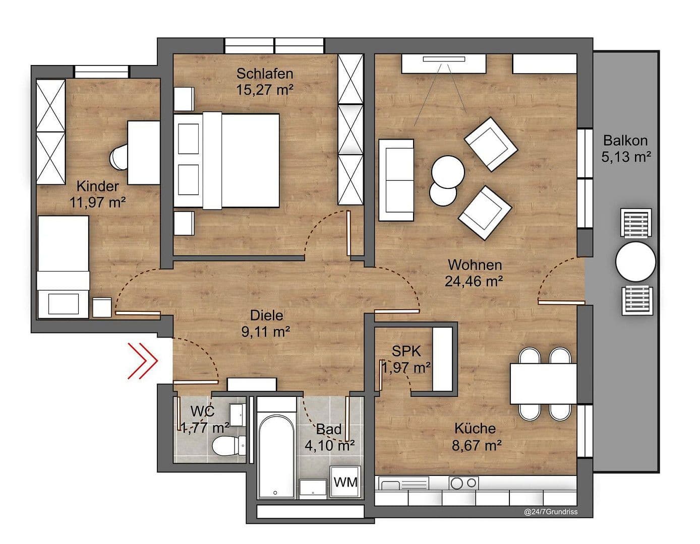 Predaj bytu 3-izbový 82 m², Bayreuth, Bavorsko Predaj bytu 3-izbový 82 m², Bayreuth, Bavorsko