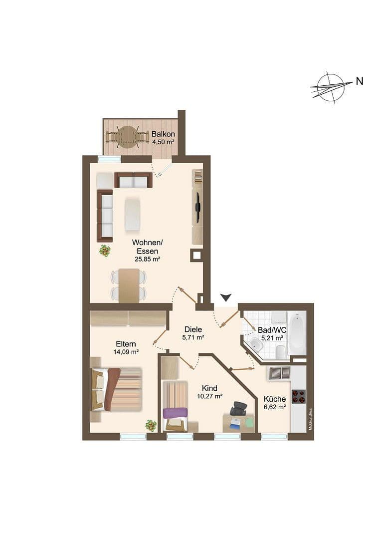 Predaj bytu 3-izbový 70 m², Christoph-Probst-Straße 5, Leipzig, Sasko Predaj bytu 3-izbový 70 m², Christoph-Probst-Straße 5, Leipzig, Sasko