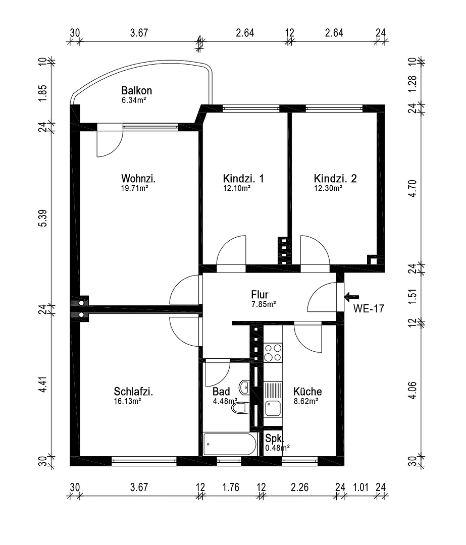 Prenájom bytu 4-izbový 85 m², Bremen, Brémy Prenájom bytu 4-izbový 85 m², Bremen, Brémy