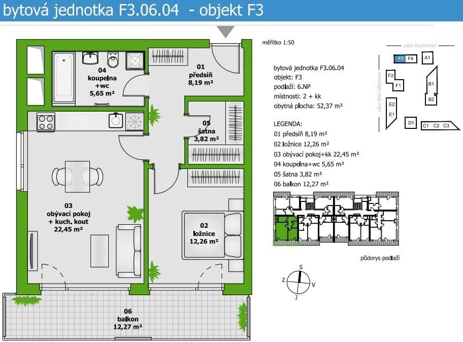 Predaj bytu 2-izbový 62 m², Počernická, Praha, Praha Predaj bytu 2-izbový 62 m², Počernická, Praha, Praha