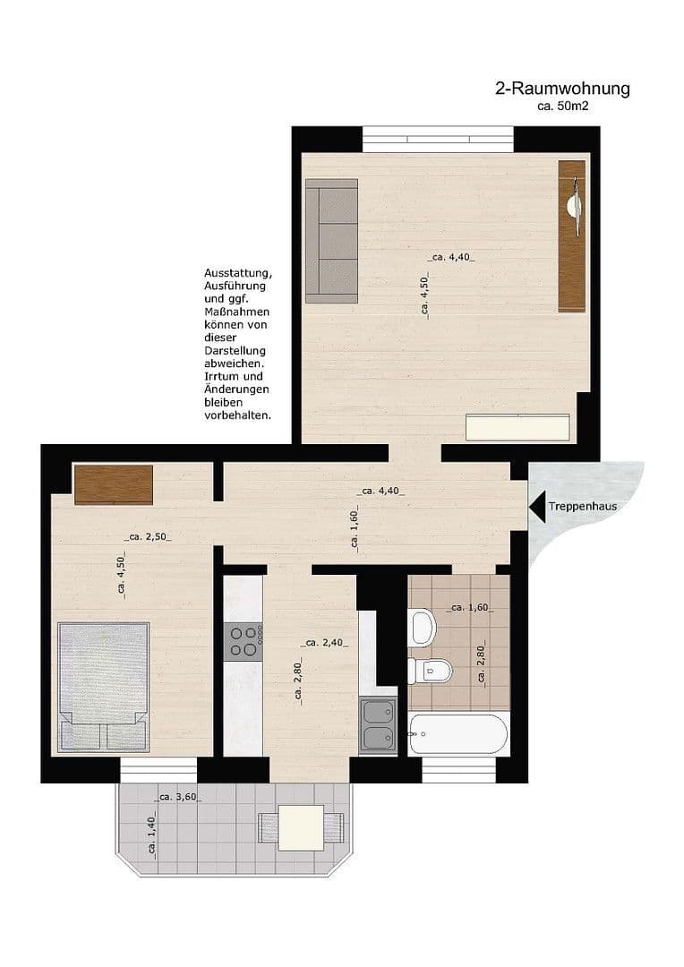 Prenájom bytu 2-izbový 51 m², Amalienstraße 124, Dessau-Roßlau, Sasko-Anhaltsko Prenájom bytu 2-izbový 51 m², Amalienstraße 124, Dessau-Roßlau, Sasko-Anhaltsko