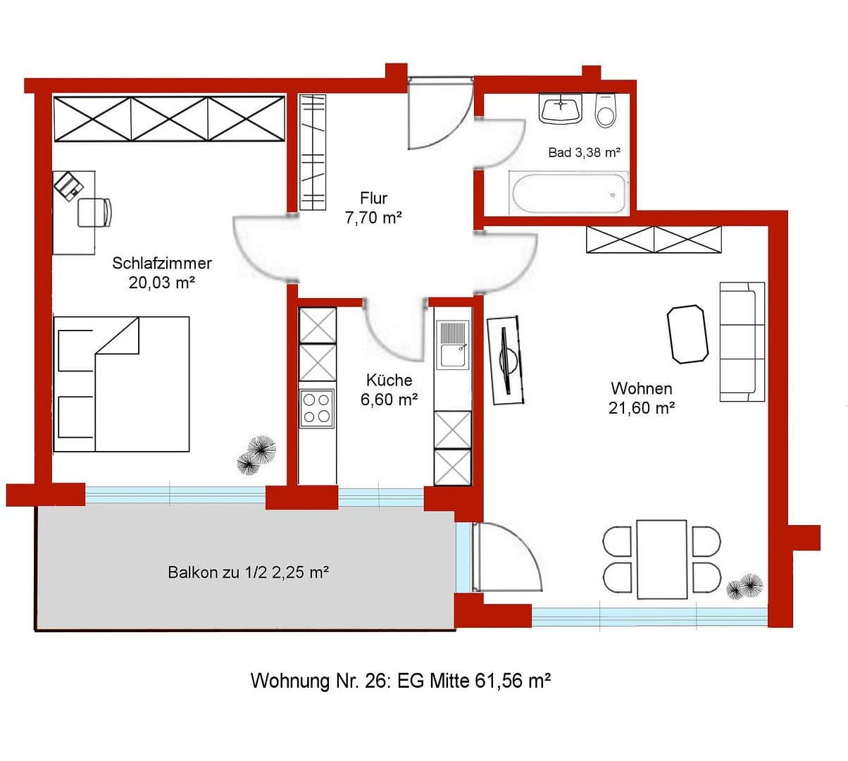 Predaj bytu 2-izbový 62 m², Starnberg, Bavorsko Predaj bytu 2-izbový 62 m², Starnberg, Bavorsko