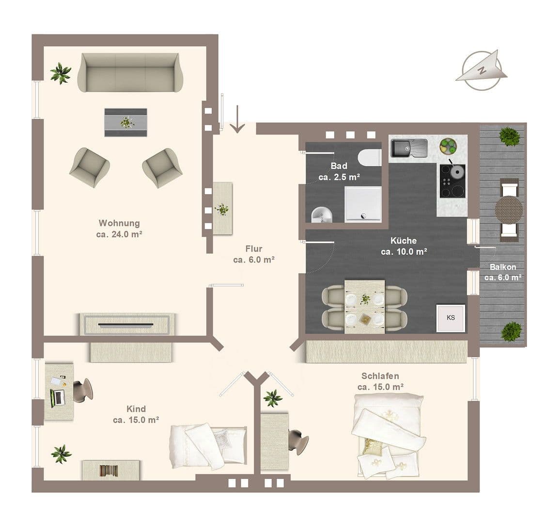 Prenájom bytu 3-izbový 76 m², Lutherstr. 1, Bremerhaven, Brémy Prenájom bytu 3-izbový 76 m², Lutherstr. 1, Bremerhaven, Brémy