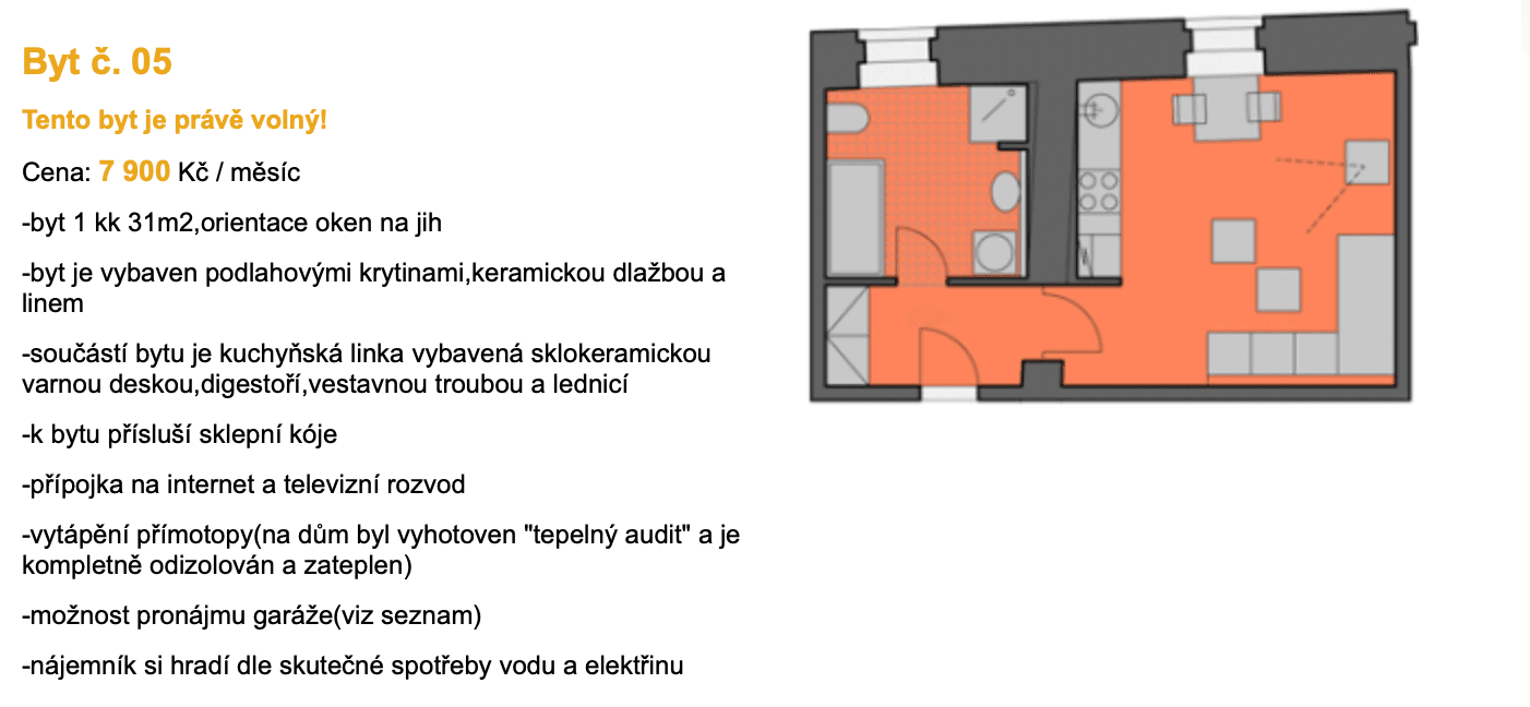Prenájom bytu 1-izbový 31 m², Poddomí, Dobruška, Královéhradecký kraj Prenájom bytu 1-izbový 31 m², Poddomí, Dobruška, Královéhradecký kraj