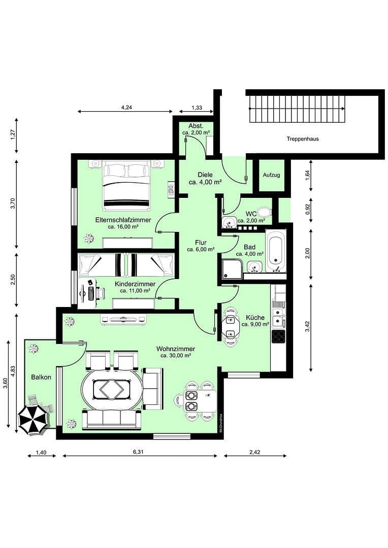 Prenájom bytu 3-izbový 84 m², Jülich, Severné Porýnie - Westfálsko Prenájom bytu 3-izbový 84 m², Jülich, Severné Porýnie - Westfálsko