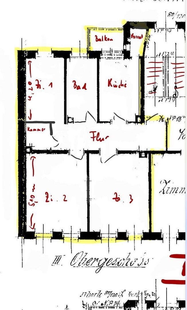 Prenájom bytu 3-izbový 92 m², Ritterstraße 15, Chemnitz, Sasko Prenájom bytu 3-izbový 92 m², Ritterstraße 15, Chemnitz, Sasko