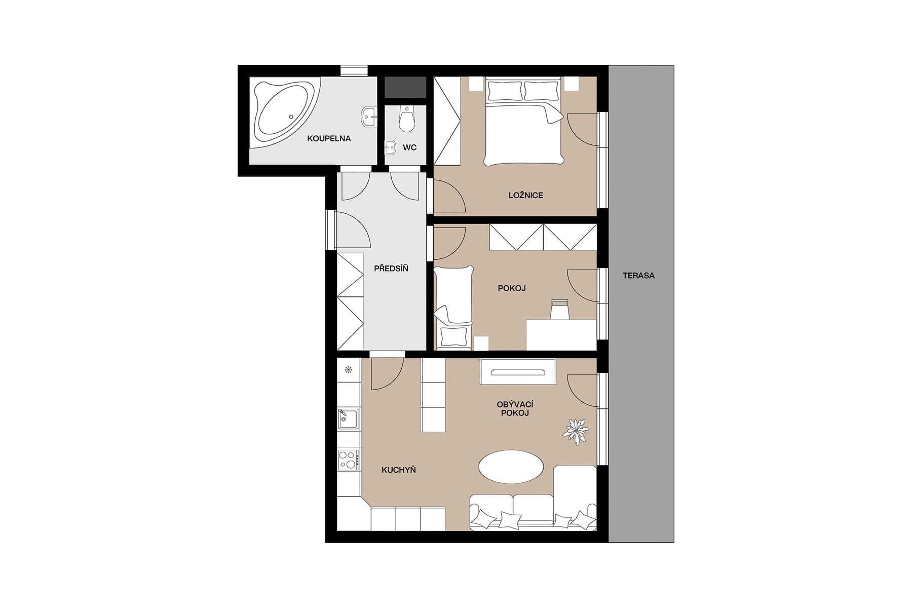 Predaj bytu 3-izbový 83 m², Na Výrovně, Praha, Praha Predaj bytu 3-izbový 83 m², Na Výrovně, Praha, Praha