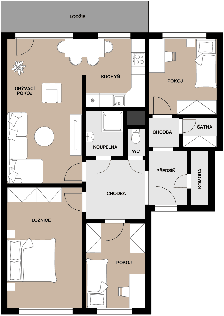 Predaj bytu 4-izbový 80 m², Kpt. Jaroše, Teplice, Ústecký kraj Predaj bytu 4-izbový 80 m², Kpt. Jaroše, Teplice, Ústecký kraj