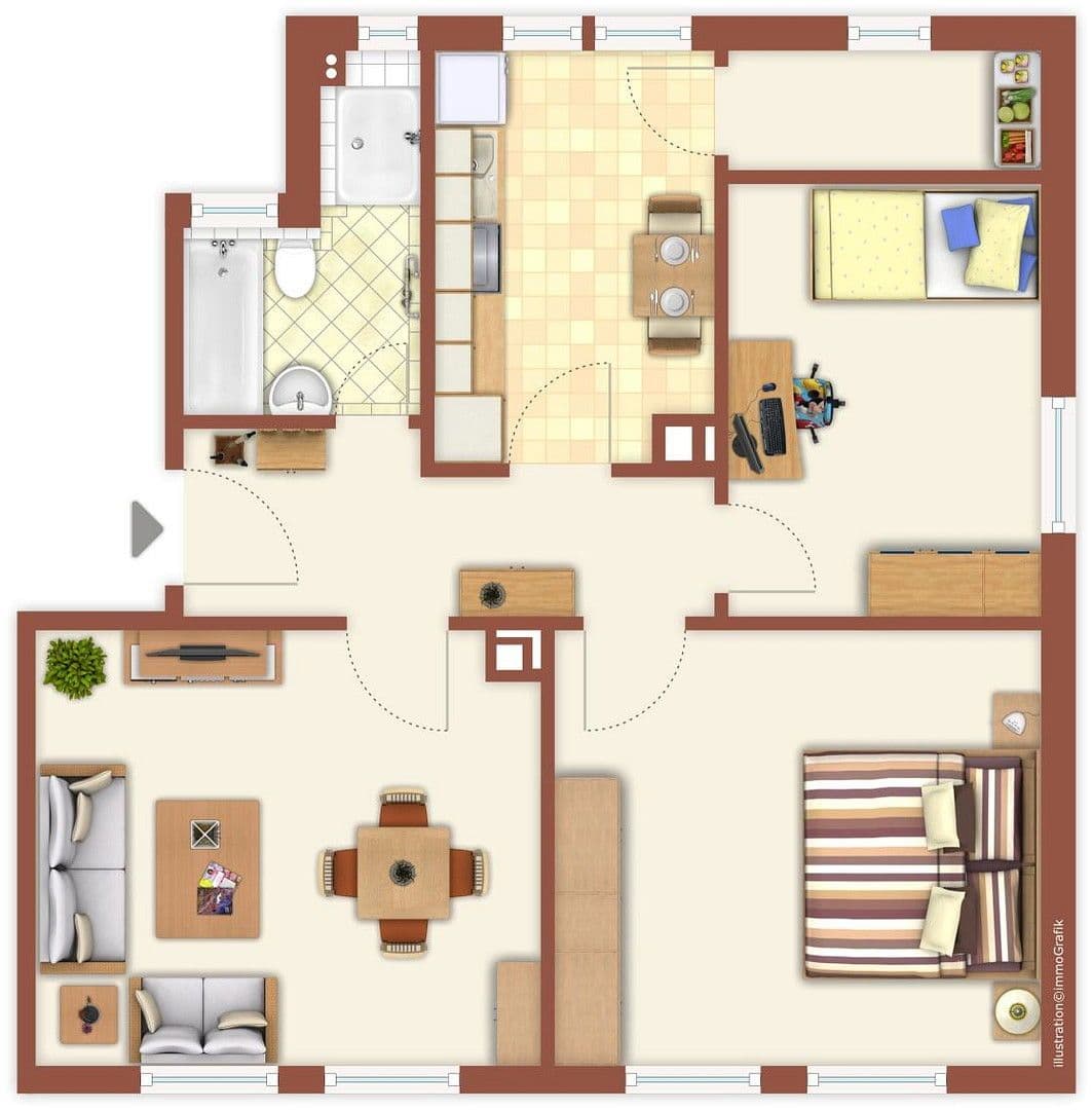 Prenájom bytu 3-izbový 80 m², Hindenburgstraße 85, Mühlacker, Bádensko-Wurttembersko Prenájom bytu 3-izbový 80 m², Hindenburgstraße 85, Mühlacker, Bádensko-Wurttembersko