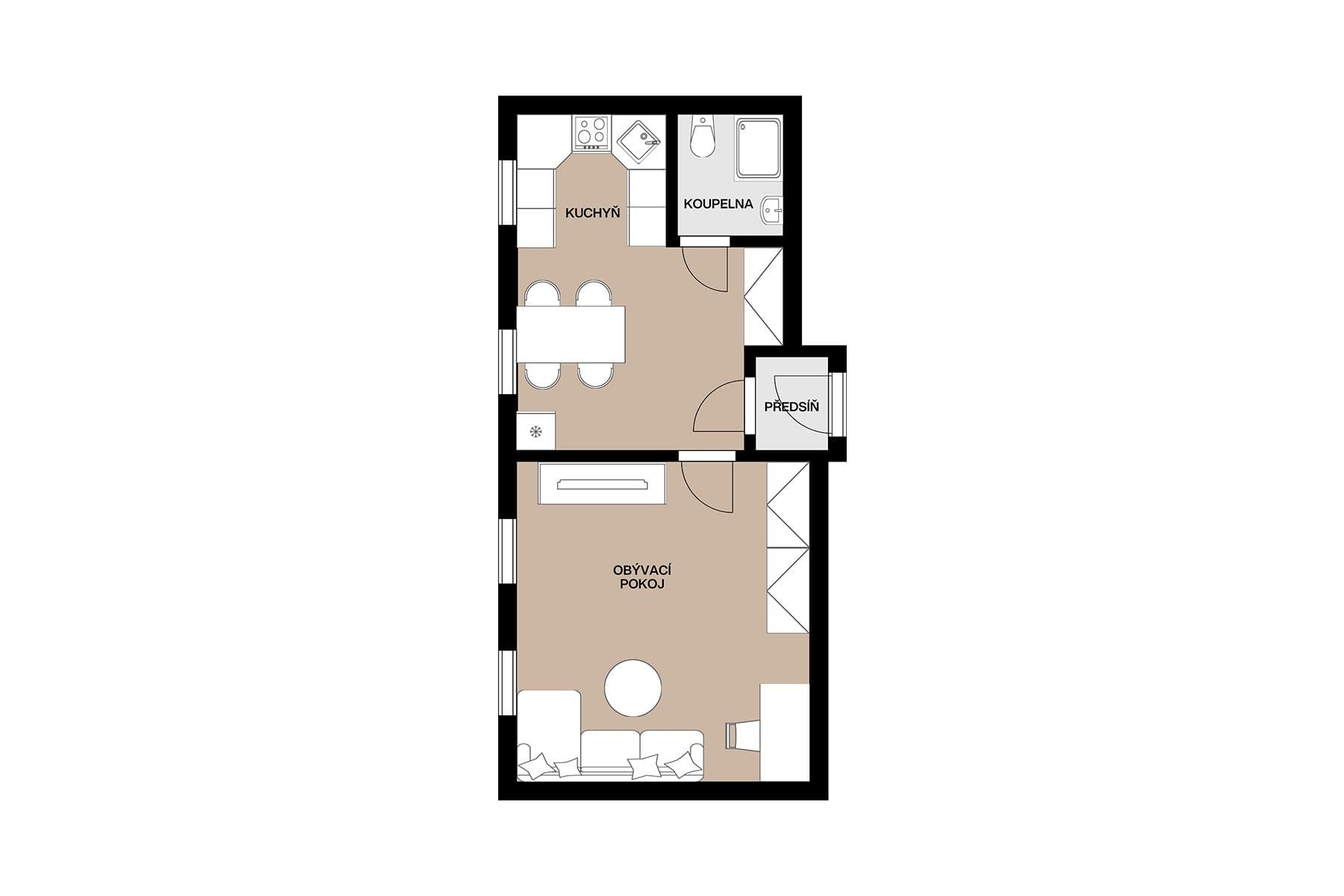 Predaj bytu 1-izbový 37 m², Jaromírova, Praha, Praha Predaj bytu 1-izbový 37 m², Jaromírova, Praha, Praha